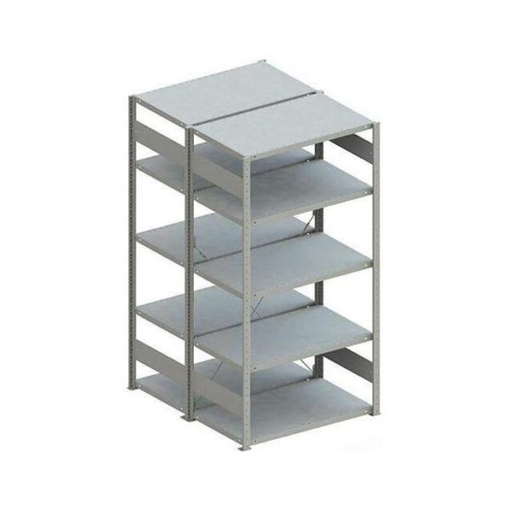 Ray. autom. dble META CLIP 100 zi. étag. base compl. 2 000x1 000x600 mm 2x5 ét. - META CLIP rayonnage automontable avec étagères