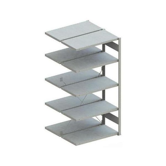 Ray. aut. dble META CLIP 100 RAL7035 ét. ray. él. cpl 2&nbsp;000x1&nbsp;000x500&nbsp;mm 2x5&nbsp;ét. - META CLIP rayonnage automontable avec étagères