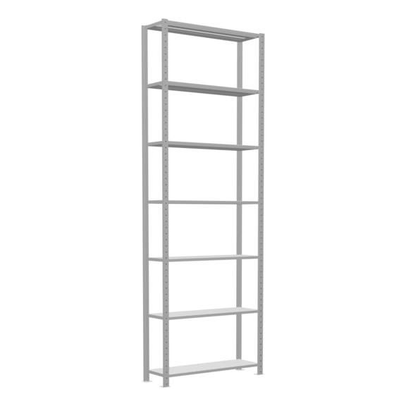 SCHULTE Basic shelving Steck MULTIplus150 RAL7035 7 shelves 3000x1000x300 No. 32632 - Shelving (workshop)