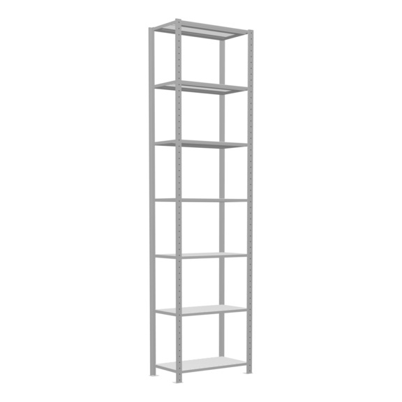 SCHULTE Basic shelving Steck MULTIplus150 RAL7035 7 shelves 3000x750x400 No. 32642-75 - Shelving (workshop)