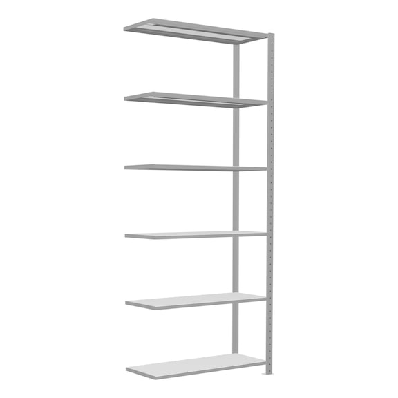 SCHULTE add-on shelving Steck MULTIplus150 RAL7035 6 shelves 2500x1000x400 No. 32646 - Shelving (workshop)