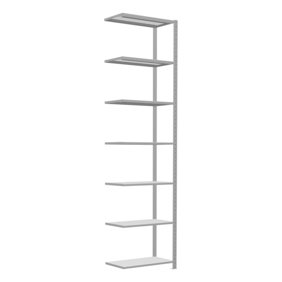 SCHULTE add-on shelving Steck MULTIplus150 RAL7035 7 shelves 3000x750x400 No. 32647-75 - Shelving (workshop)