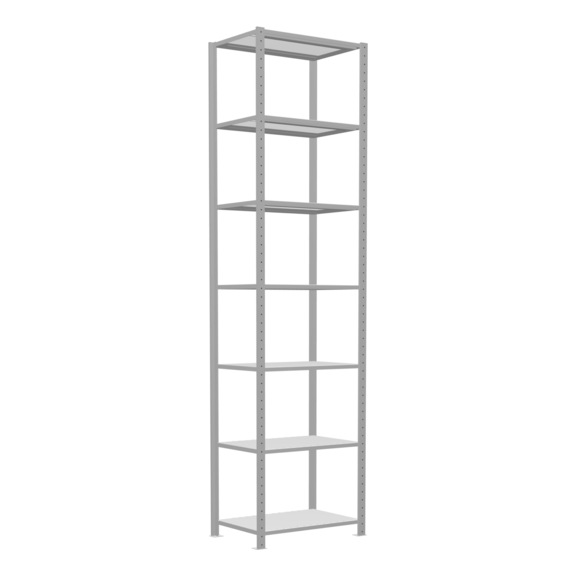 SCHULTE Basic shelving Steck MULTIplus150 RAL7035 7 shelves 3000x750x500 No. 32652-75 - Shelving (workshop)