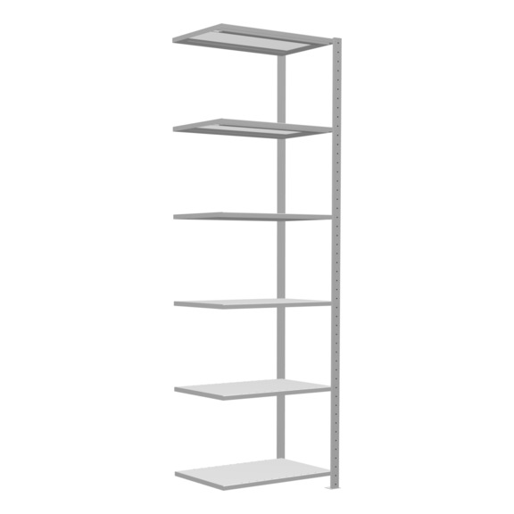 SCHULTE add-on shelving Steck MULTIplus150 RAL7035 6 shelves 2500x750x500 No. 32656-75 - Shelving (workshop)