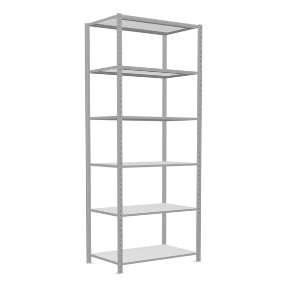 SCHULTE Basic shelving Steck MULTIplus150 RAL7035 6 shelves 2500x1000x600 No. 32661 - Shelving (workshop)