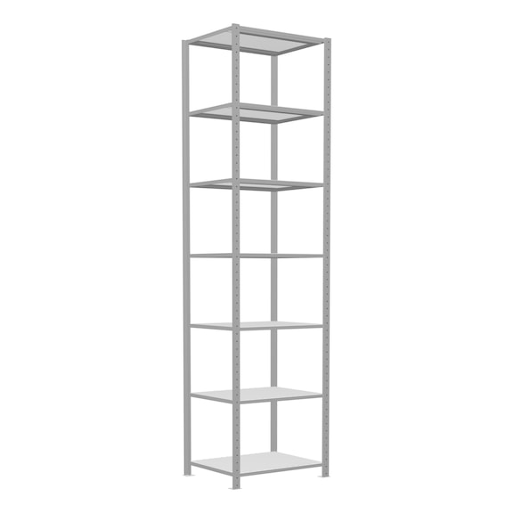 SCHULTE Basic shelving Steck MULTIplus150 RAL7035 7 shelves 3000x750x600 No. 32662-75 - Shelving (workshop)