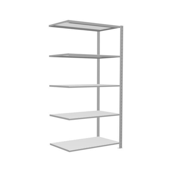 SCHULTE add-on shelving Steck MULTIplus150 RAL7035 5 shelves 2000x1000x600 No. 32665 - Shelving (workshop)