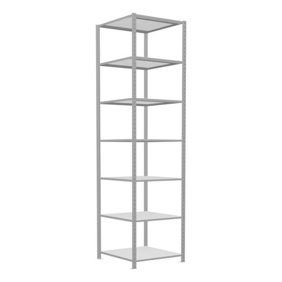 SCHULTE Basic shelving Steck MULTIplus150 RAL7035 7 shelves 3000x750x800 No. 32682-75 - Shelving (workshop)