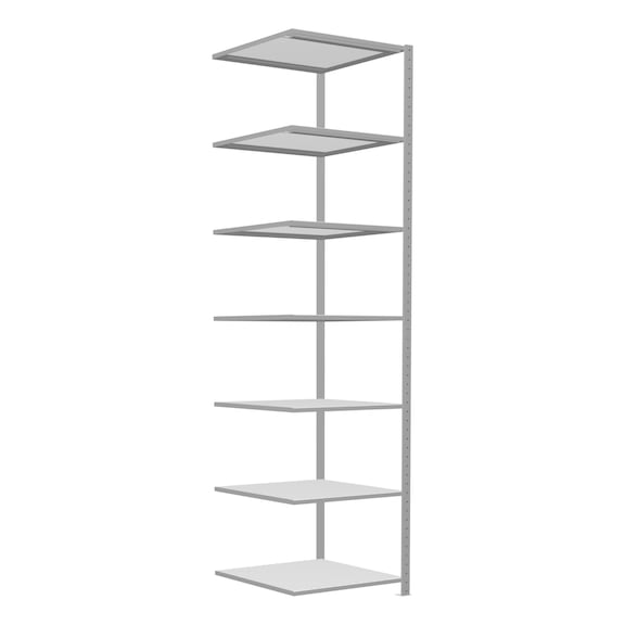 SCHULTE add-on shelving Steck MULTIplus150 RAL7035 7 shelves 3000x750x800 No. 32687-75 - Shelving (workshop)