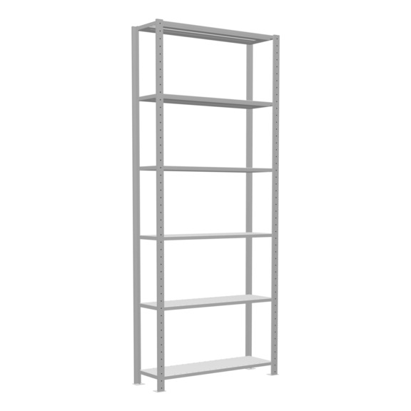 SCHULTE Basic shelving Steck MULTIplus250 RAL7035 6 shelves 2500x1000x300 No. 32831 - Shelving (workshop)