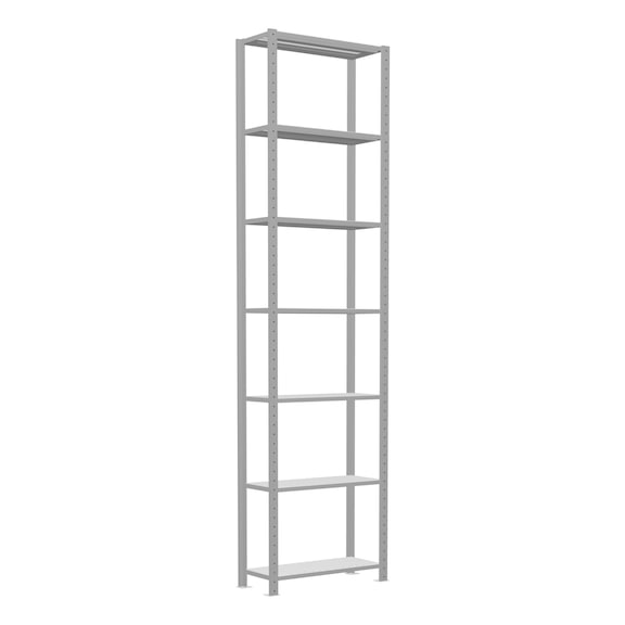 SCHULTE Basic shelving Steck MULTIplus250 RAL7035 7 shelves 3000x750x300 No. 32832-75 - Shelving (workshop)