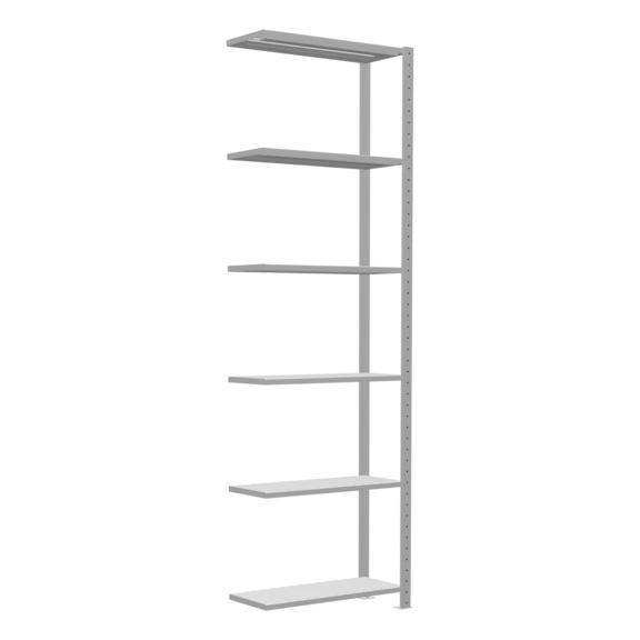 SCHULTE add-on shelving Steck MULTIplus250 RAL7035 6 shelves 2500x750x300 No. 32836-75 - Shelving (workshop)