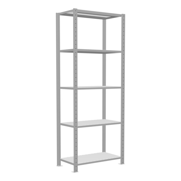 SCHULTE Basic shelving Steck MULTIplus250 RAL7035 5 shelves 2000x750x400 No. 32840-75 - Shelving (workshop)