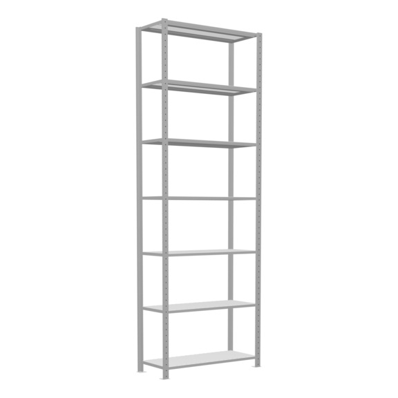SCHULTE Basic shelving Steck MULTIplus250 RAL7035 7 shelves 3000x1000x400 No. 32842 - Shelving (workshop)