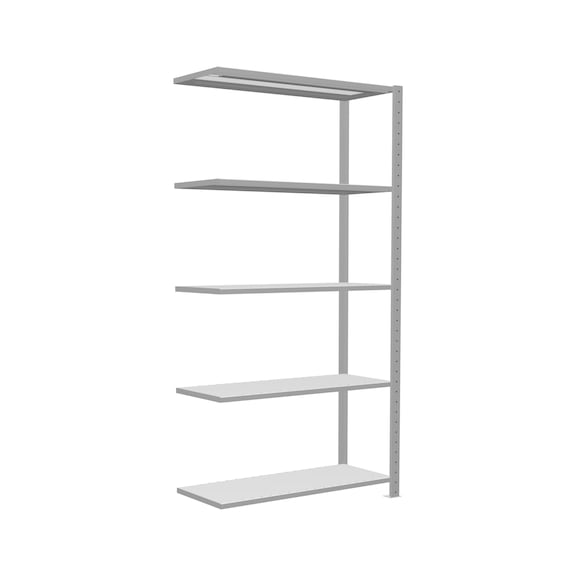 SCHULTE add-on shelving Steck MULTIplus250 RAL7035 5 shelves 2000x1000x400 No. 32845 - Shelving (workshop)