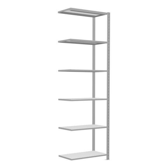 SCHULTE add-on shelving Steck MULTIplus250 RAL7035 6 shelves 2500x750x400 No. 32846-75 - Shelving (workshop)