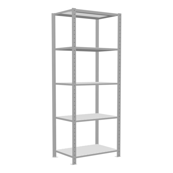 SCHULTE Basic shelving Steck MULTIplus250 RAL7035 5 shelves 2000x750x500 No. 32850-75 - Shelving (workshop)