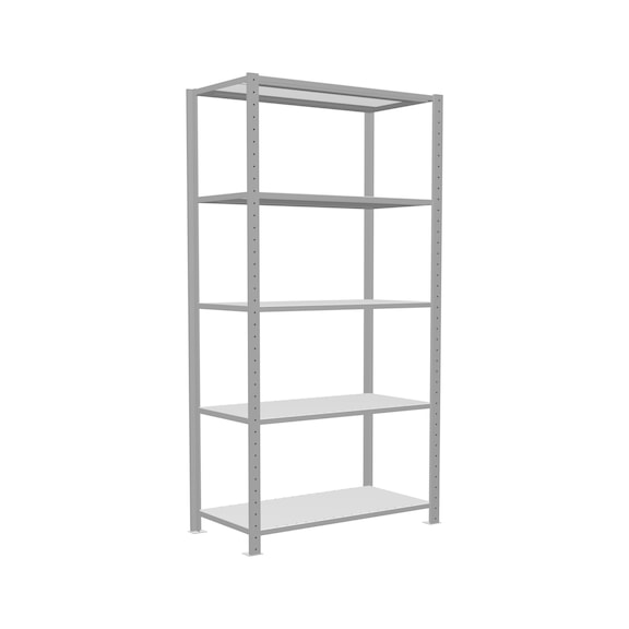 SCHULTE Basic shelving Steck MULTIplus250 RAL7035 5 shelves 2000x1000x500 No. 32850 - Shelving (workshop)