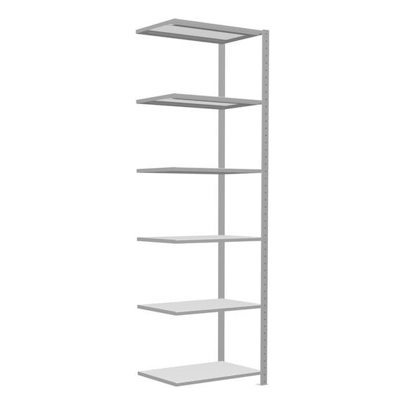 SCHULTE add-on shelving Steck MULTIplus250 RAL7035 6 shelves 2500x750x500 No. 32856-75 - Shelving (workshop)