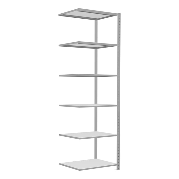 SCHULTE add-on shelving Steck MULTIplus250 RAL7035 6 shelves 2500x750x600 No. 32866-75 - Shelving (workshop)