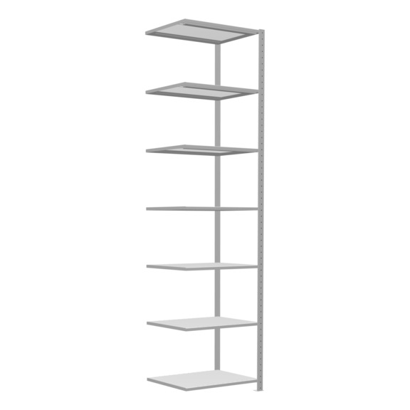 SCHULTE add-on shelving Steck MULTIplus250 RAL7035 7 shelves 3000x750x600 No. 32867-75 - Shelving (workshop)