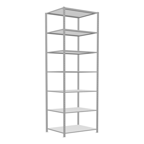 SCHULTE Basic shelving Steck MULTIplus250 RAL7035 7 shelves 3000x1000x800 No. 32882 - Shelving (workshop)