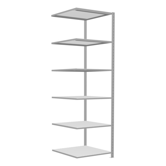 SCHULTE add-on shelving Steck MULTIplus250 RAL7035 6 shelves 2500x750x800 No. 32886-75 - Shelving (workshop)