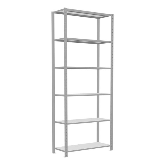 SCHULTE Basic shelving Steck MULTIplus85 RAL7035 6 shelves 2500x1000x400 No. 33041 - Shelving (workshop)