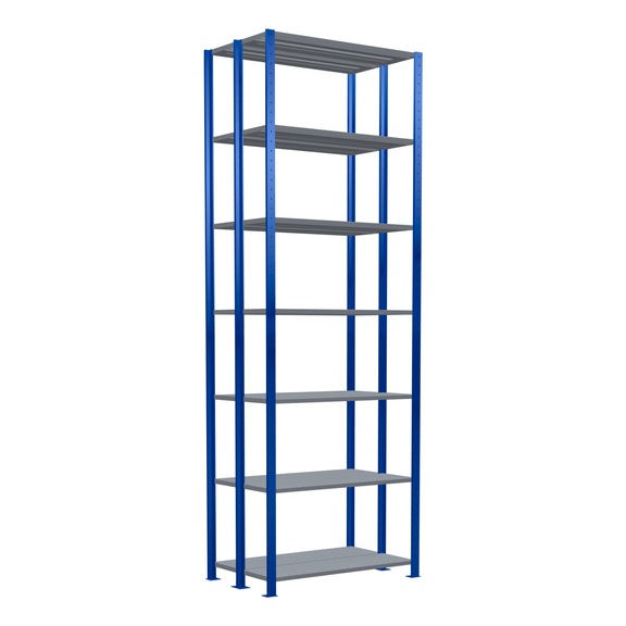 SCHULTE basic shelving double MULTIplus150 /2x7 shelves 3000x1000x(2x300) No. 33132-B - Shelving (workshop)