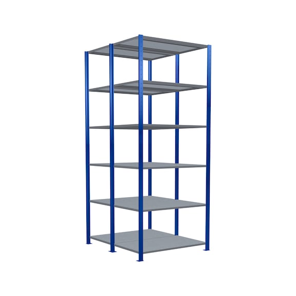 SCHULTE Basic shelving double MULTIplus150 /2x6 shelves 2500x1000x(2x600) No. 33161-B - Shelving (workshop)