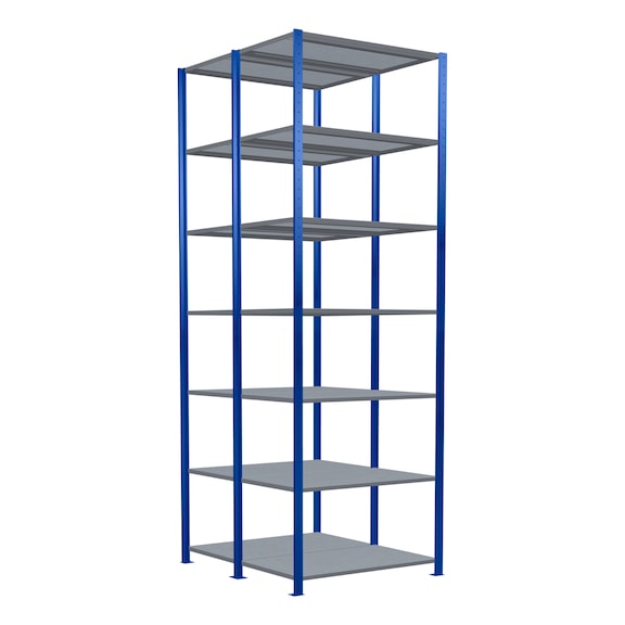 SCHULTE basic shelving double MULTIplus150 /2x7 shelves 3000x1000x(2x600) No. 33162-B - Shelving (workshop)