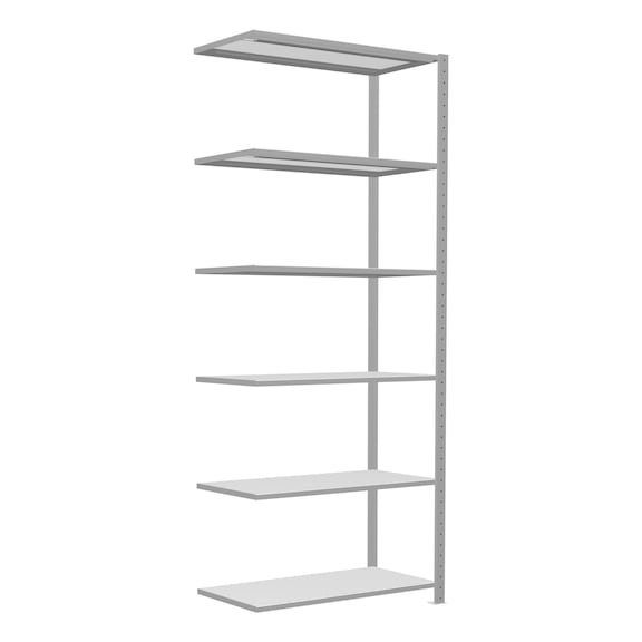SCHULTE add-on shelving Steck MULTIplus330 RAL7035 6 shelves 2500x1000x500 No. 33856 - Shelving (workshop)