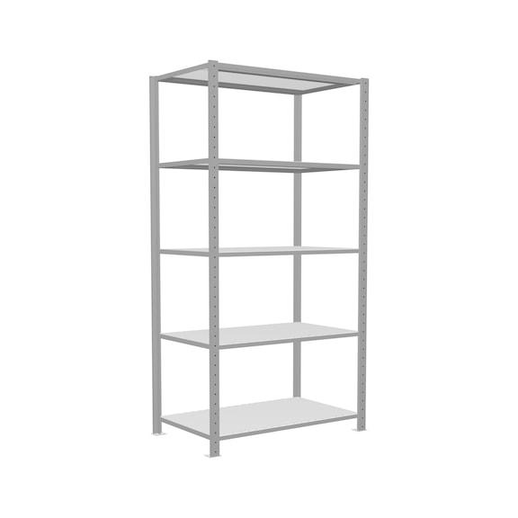 SCHULTE Basic shelving Steck MULTIplus330 RAL7035 5 shelves 2000x1000x600 No. 33860 - Shelving (workshop)