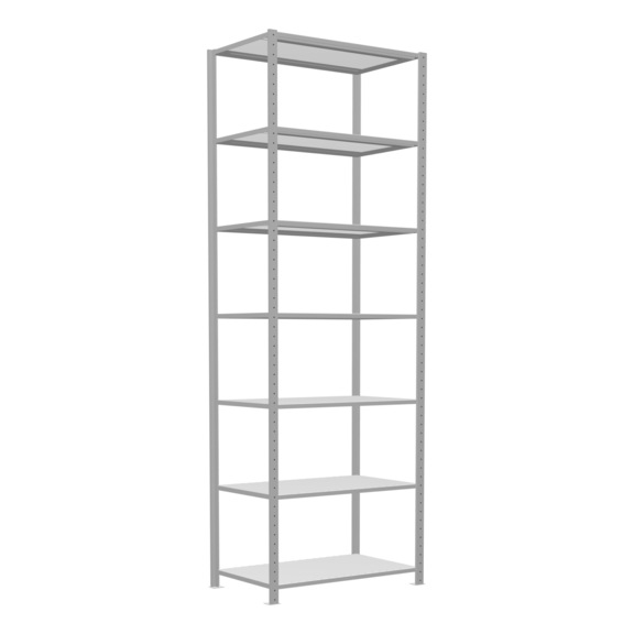 SCHULTE Basic shelving Steck MULTIplus330 RAL7035 7 shelves 3000x1000x600 No. 33862 - Shelving (workshop)