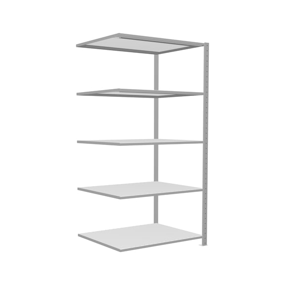 SCHULTE add-on shelving Steck MULTIplus330 RAL7035 5 shelves 2000x1000x800 No. 33885 - Shelving (workshop)