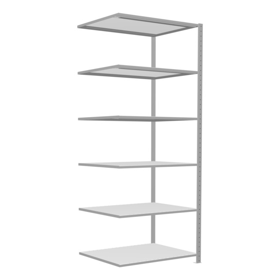 SCHULTE add-on shelving Steck MULTIplus330 RAL7035 6 shelves 2500x1000x800 No. 33886 - Shelving (workshop)