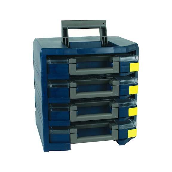 Caja de transporte raaco HandyBoxxser 4x5x5 con cuatro Boxxsers - HandyBoxxser con cajas para surtidos BOXXSER