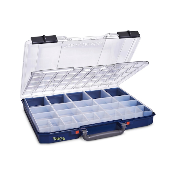 RAACO CarryLite 55 5x10-25/2 DLU bo&icirc;t. &agrave; compart. avec double couv. 25 casiers - CarryLite 55 DLU bo&icirc;tier &agrave; compartiments