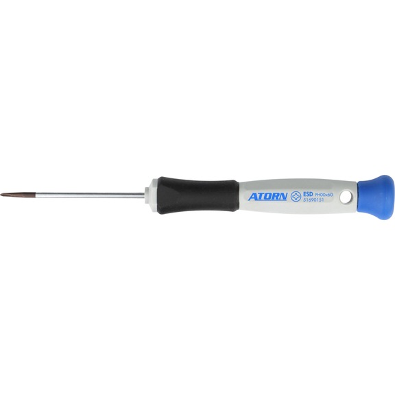ATORN precision screwdriver, recessed head, PH 0 ESD - ESD Phillips screwdriver