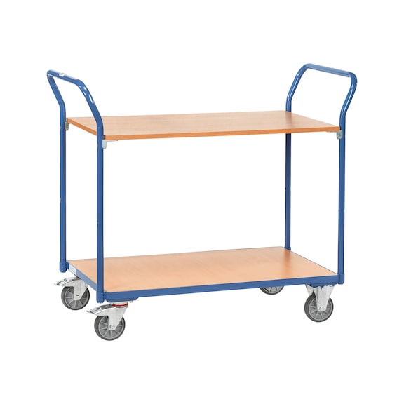  - Mesa con ruedas con áreas de carga de madera