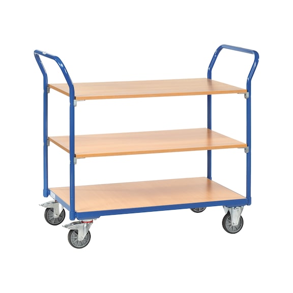  - Stolový vozík s dřevěnou ložnou plochou