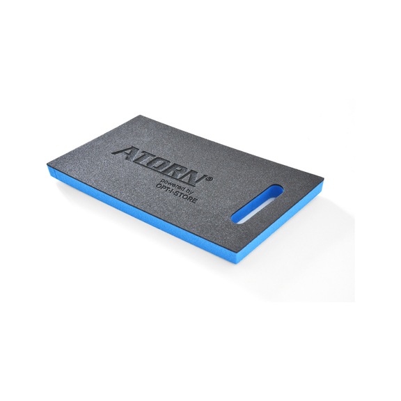 ATORN Kniebrett aus OPT-I-STORE Hartschaum 410x210x30 mm schwarz/blau - Kniebrett