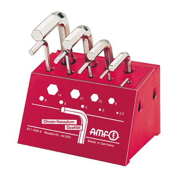 AMF Hexagon screwdriver in workshop stand 911-WM9 Number 44065 - Hexagon socket screwdriver, angled