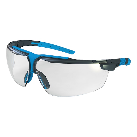 UVEX Schutzbrille i-3, Rahmen anthrazit/blau, Scheibe klar, UV 400 - Schutzbrille
