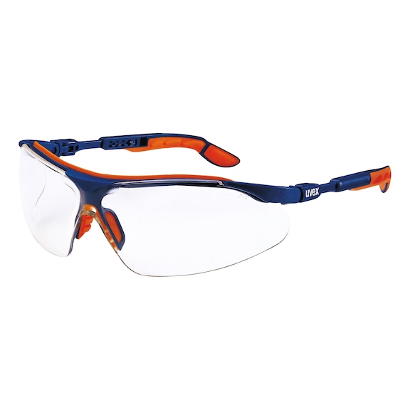 UVEX Schutzbrille i-vo, Rahmen blau/orange, Scheibe klar, UV 400 - Schutzbrille
