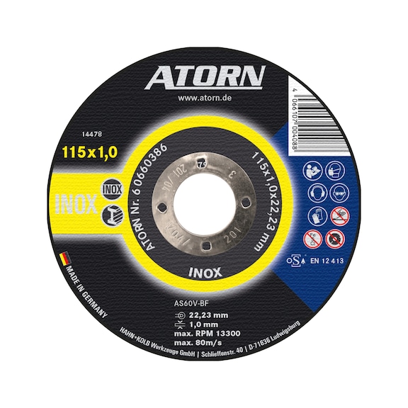 ATORN INOX cutting disc - type AS60V-BF, 115x1&nbsp;mm - INOX/STEEL cutting disc