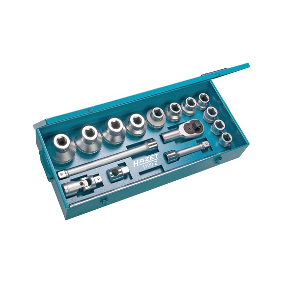 HAZET Socket wrench set 17-piece 1 inch external double hexagon - Socket wrench set
