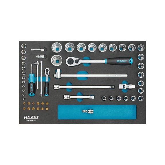 HAZET Steckschlüssel Satz 57-teilig 1/2 Zoll 1/4 Zoll Innensechskant - Steckschlüsselsatz