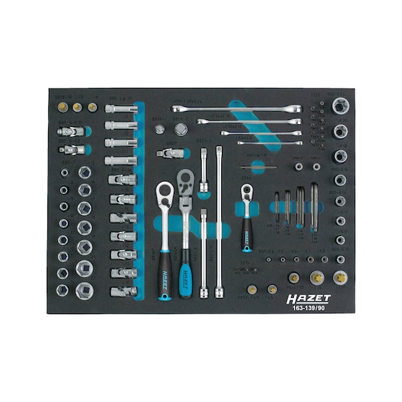 HAZET Socket wrench set 90-piece 139/90 - Tool assortment