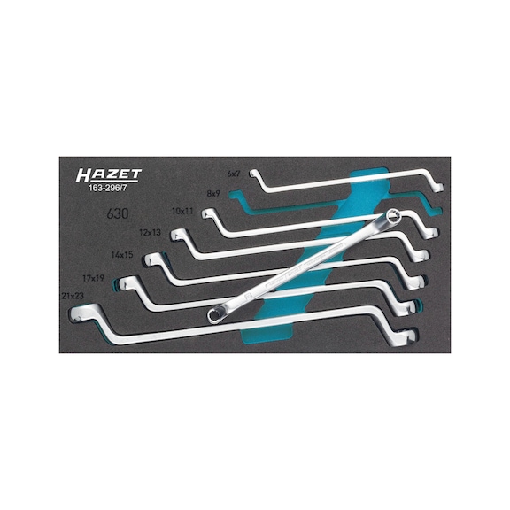 HAZET double ring wrench set 7-piece external double hexagon 6x7-21x22 - Tool assortment